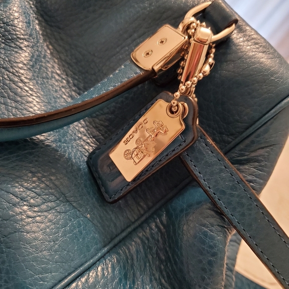 Teal blue Coach purse - Picture 3 of 7